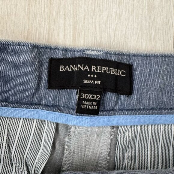 Banana Republic Mens Slim Fit Grey Pin Stripe Pant Size 30x32 - Picture 2 of 3